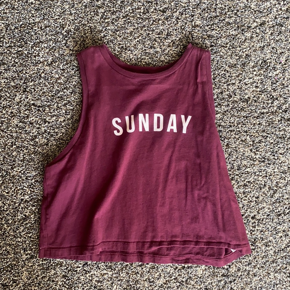 “sunday” cropped tank